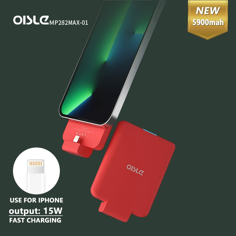 OISLE Power Bank Mini Portable External Battery Fast Charge Spare Battery  PoverBank for IPhone 12/13/X/Samsung/Xiaomi/Huawei